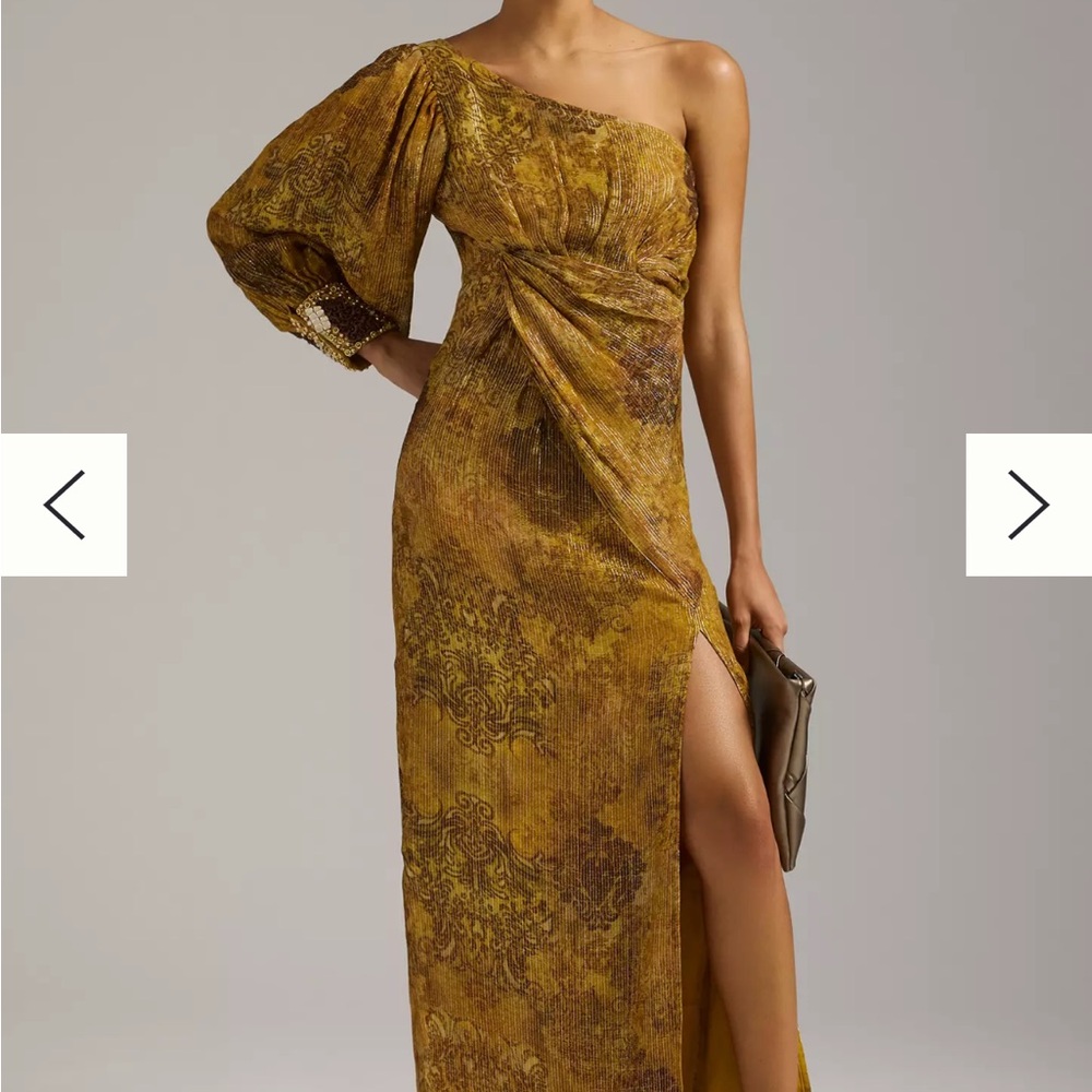 NEW Elegant Dress Nirmooha One-Shoulder Shine Anthropologie nirmooha with tags